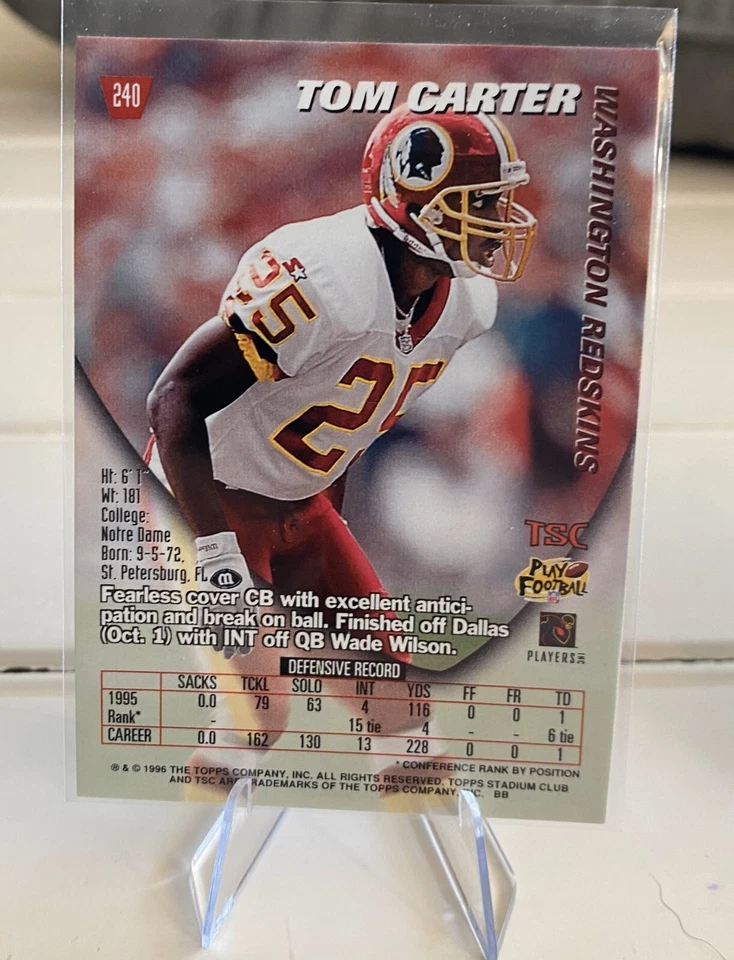 1996 Topps Stadium Club - Matrix #240 Tom Carter - Image 2 of 2