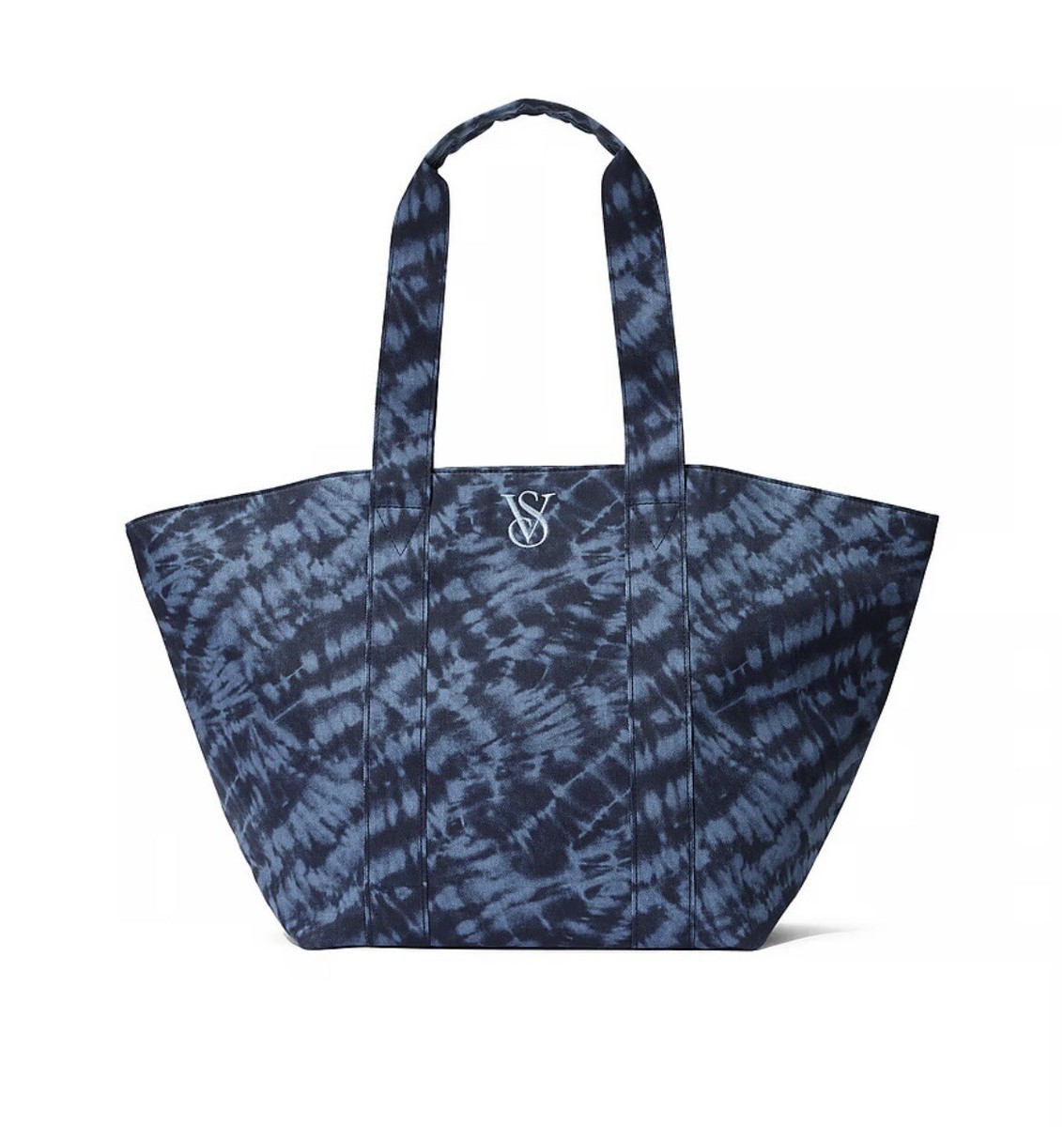 ☆Victoria's secret 最新限定販売フリースジップトートバッグ☆ VICTORIA'S SECRET Tie Dye Blue Large Weekender Zipper Tote