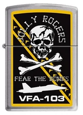 VFA-103 Jolly Rogers F/A-18 Super Hornet Squadron Zippo "Fear The Bones" BC