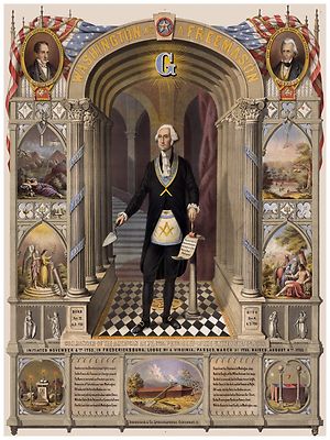 Decorative Poster.Interior wall art design.Decor Art.Washington Masonic.4187