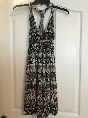 Grass collections halter dress beige sz S