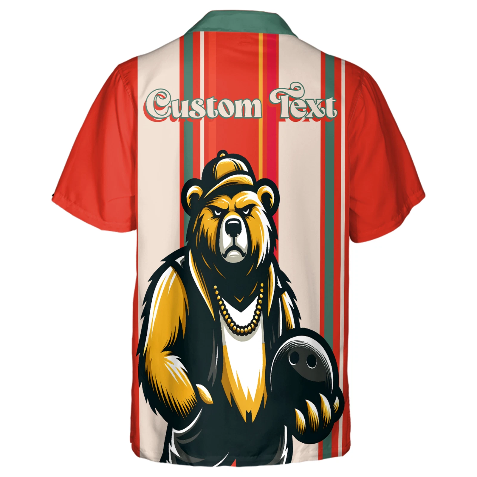 Custom Bowling Shirt For Men, Grizzly Bear Personalize Name Hawaiian Shirt
