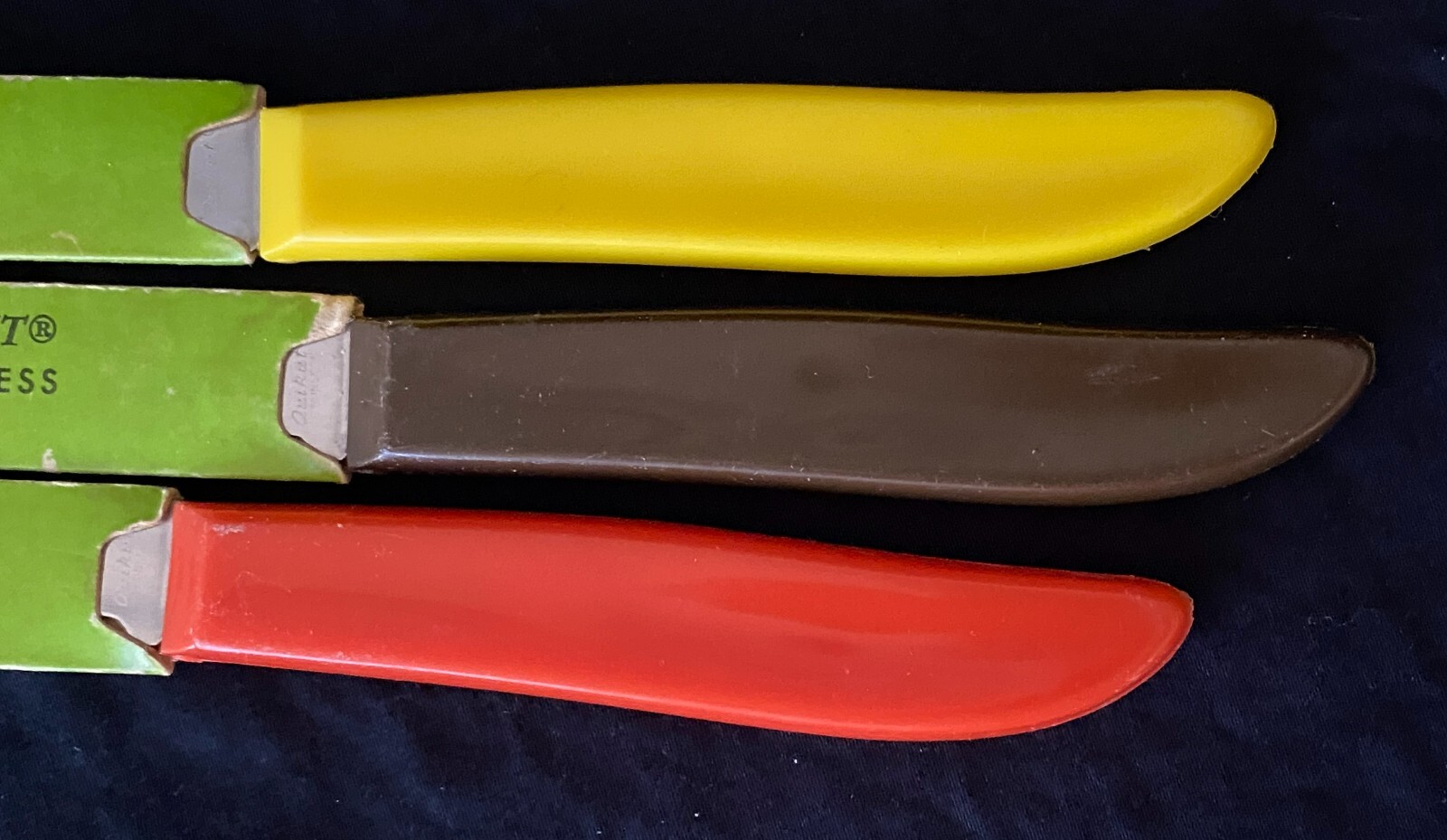 Vintage QUIKUT Paring Knives Set of 3 Colorful Handles Scott & Fetzer USA eBay