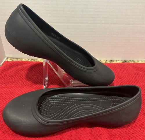CROCS at Work Flats Comfort Shoes Black Matte Slip Resistant Size 8 - Picture 4 of 9