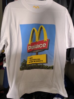 Palace skate x Mac Donald's collab display light thrasher large shirt new