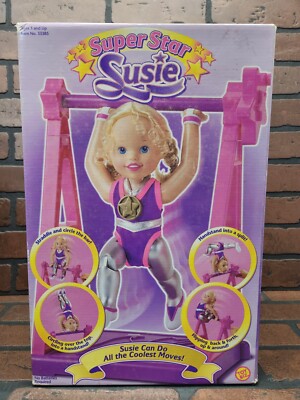 Super Star Susie Gymnastics Gymnast Bar Doll Vintage 1999 Toy Biz
