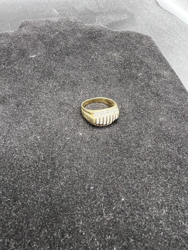 Anillo vintage de diamantes de oro de 10k para hombre - Imagen 3 de 15