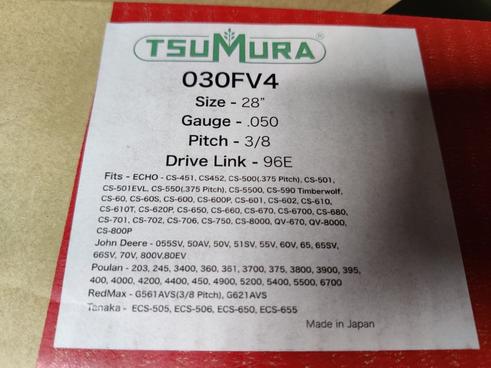 Barra Guida 28" TsuMura Adatta A Echo CS-590 CS-650 CS-660 CS - Foto 2