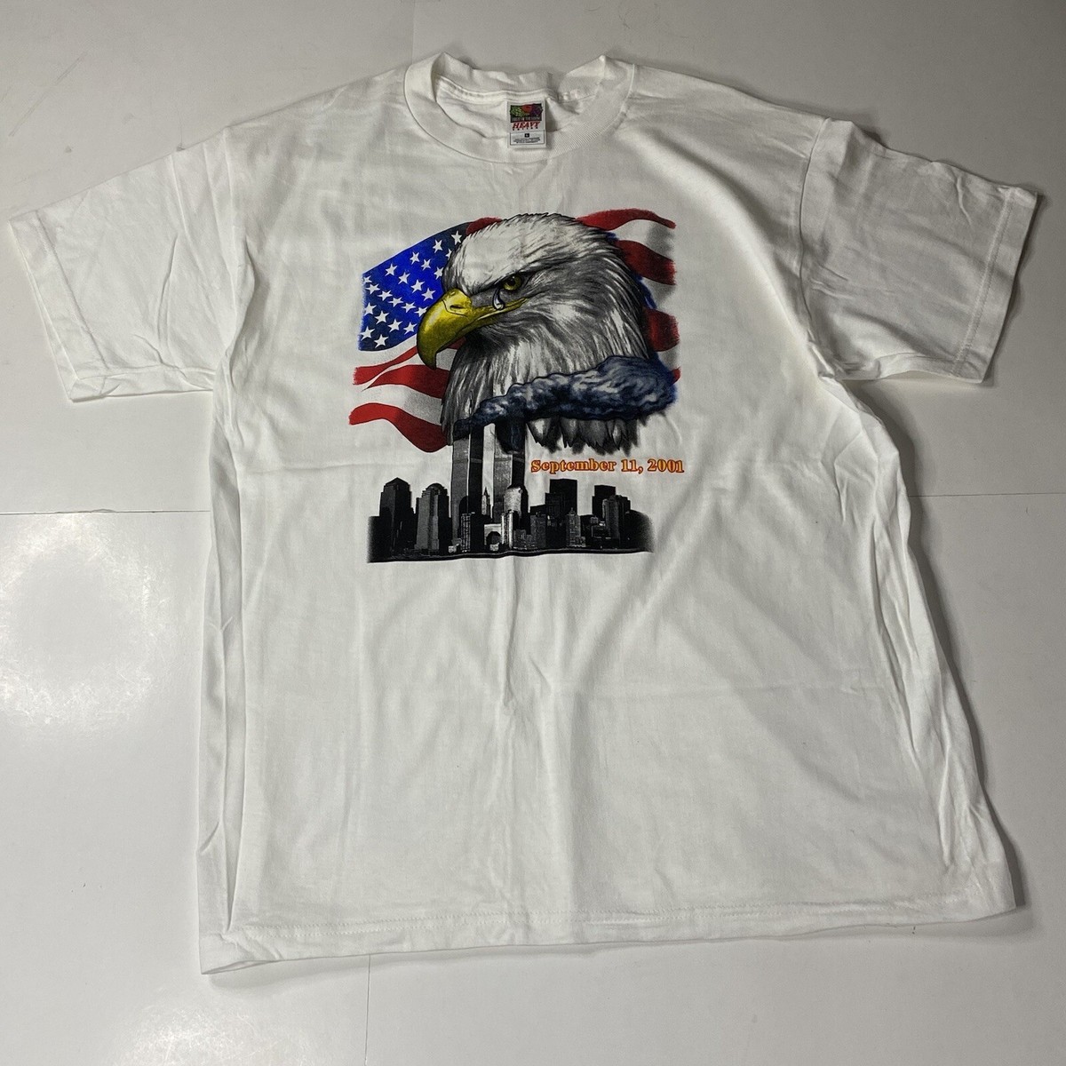 Vintage 2001 911 September 11th T Shirt Large New York City Twin