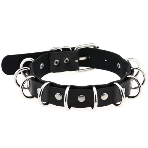 Collana girocollo punk pelle cuore girocollo borchie donna bigiotteria moda sal - Foto 38 di 45
