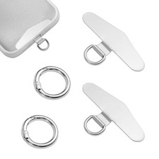 2pcs Phone Tether Tags, 1.89x0.91in Stainless Steel Phone Strap Tether Tabs w...