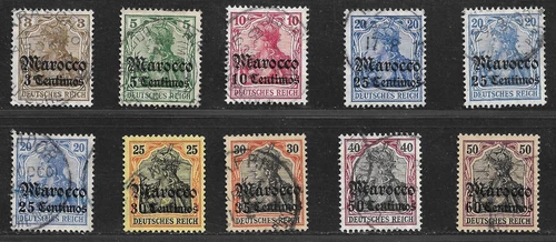 DP Morocco individual values from set 34-45 stamped including colors