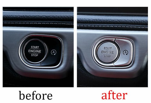 For Benz GLE GLS 2020-22 Silver Aluminum Ignition Switch Start Button Frame Trim - Bild 11 von 12