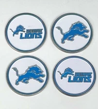 Detroit Lions NFL Ball Marker Set: 4- markers, fits hat clips or divot tools