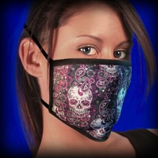 Paisley Sugar Skull Face Mask Protect Mouth and Nose Reusable two Layer Unisex