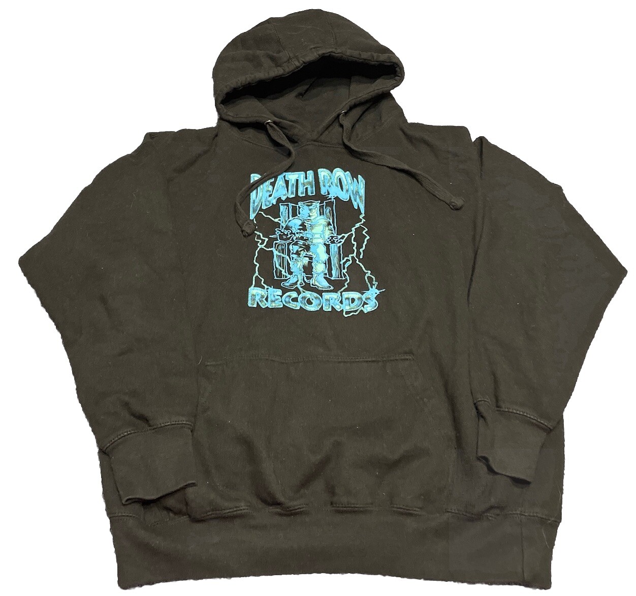 FILA Felpa con cappuccio uomo Death Row Records nera tinta unita manica lunga grande L3