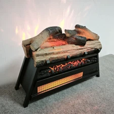 23'' Electric Fireplace 3D Log Set Insert Infrared Fireplace Heater for Indoor
