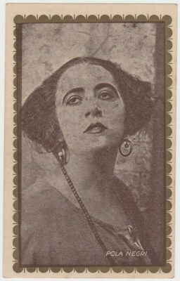 Pola Negri 1920s CHOCOLATE MUNDIAL Paper Stock Trading Card #12 E3 Film Star