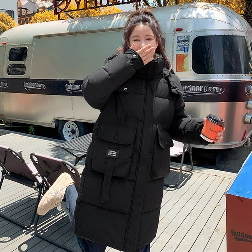 Mujeres Abrigo Cálido Suelto Largo Con Capucha Algodón Invierno Acolchado Parka Informal Prendas de abrigo Talla - Imagen 16 de 29