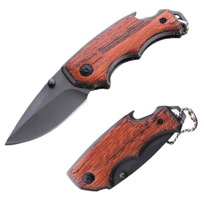 Taschenmesser Klein Klappmesser Holzgriff Mini EDC Messer Slipjoint 42a konform