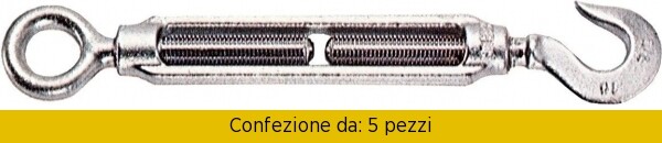 Tenditore Occhio / Gancio N.12 gr 1 / 2 Pezzi 5 Robur 80060112