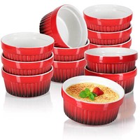 12X Ragout Fin Schale - FöRmchen In Rot - Creme Brulee SchäLchen - Ofenfest
