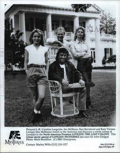 1994 Press Photo The cast in a scene from "Lovejoy: The Lost Colony," on A&E.