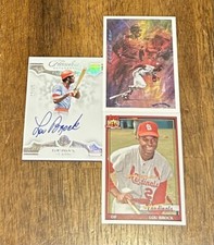 Lou Brock Cardinals Panini Flawless Signed /25- Cooperstown/ Topps (3) Card Lot!