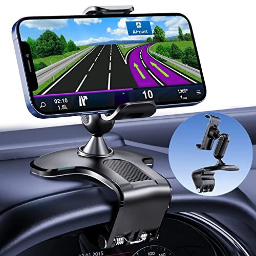 Supporto Telefono Auto Regolabile 360° | Ventosa Antiscivolo Per Cruscotto | Adatto A Smartphone 4-7 Pollici