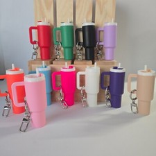 Mini Stanley Tumbler Cup Shape Keychain Lip Balm Keychain Handbag Charm Key Ring