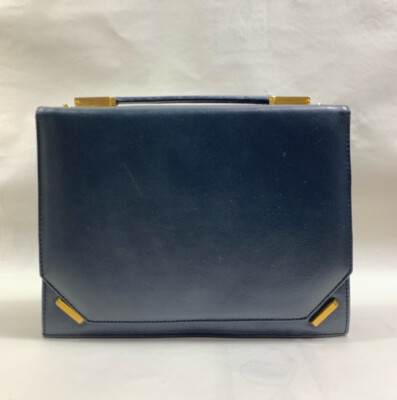 Dogus blau Kunstleder Handtasche Schultertasche abnehmbarer Riemen blau Stofffutter