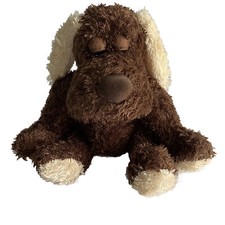 Dan Dee Dog Plush Brown Stuffed Animal Collectors Choice Closed Eyes Sitting 10"