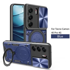 Hybrid Armor Slide Lens Camera Magnetic Cover Case For TECNO Camon 40 Pro 4G