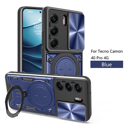 Hybrid Armor Slide Lens Camera Magnetic Cover Case For TECNO Camon 40 Pro 4G