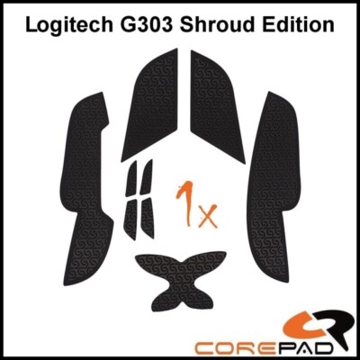 Corepad Soft Grips schwarz Logitech G303 Shroud Edition Grip Tape Aufkleber