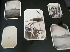 Lot of 5 Vtg B W Photos of USS Navy Ship, Naval Vessels Shipyard, Cannon on Ship