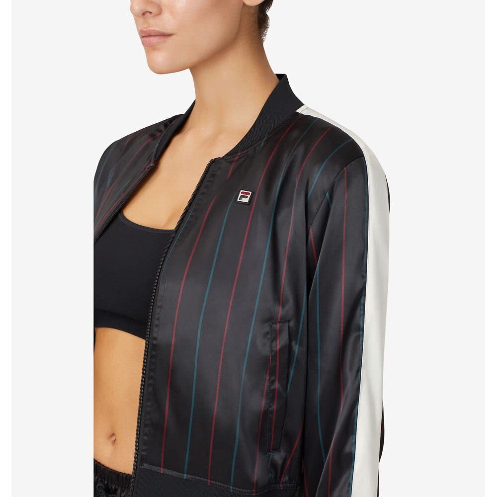 Fila ESF11053 Giacca da Pista Donna Farah SM Nero Gessato