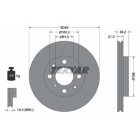 Textar 2X Bremsscheibe Vorne Ø240 Mm FüR Honda Jazz II Gd_ GE3 GE2 1.3 Idsi
