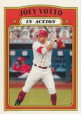 Joey Votto 2021 Topps Heritage Baseball Base Card #46 Cincinnati Reds In Action