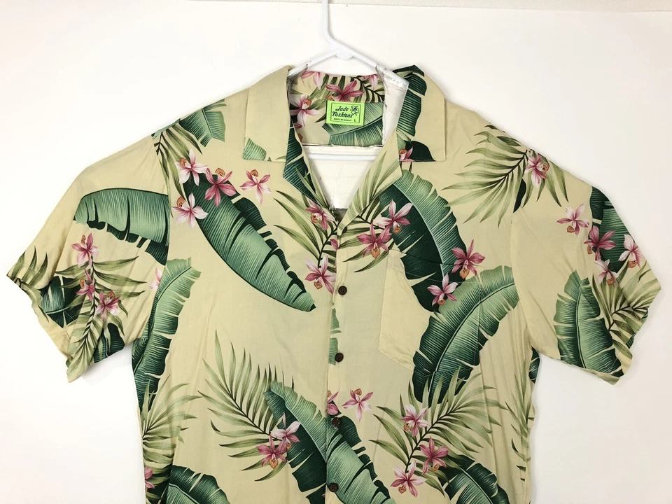 Camisa hawaiana de rayón grande para hombre de moda de jade hecha en Hawai vacaciones tropicales Foto 4 de 4