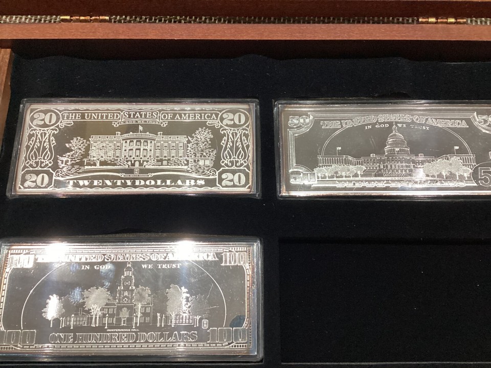 1997 Washington Mint Federal Reserve Note Set of 7 Silver Bars CC0103 ...