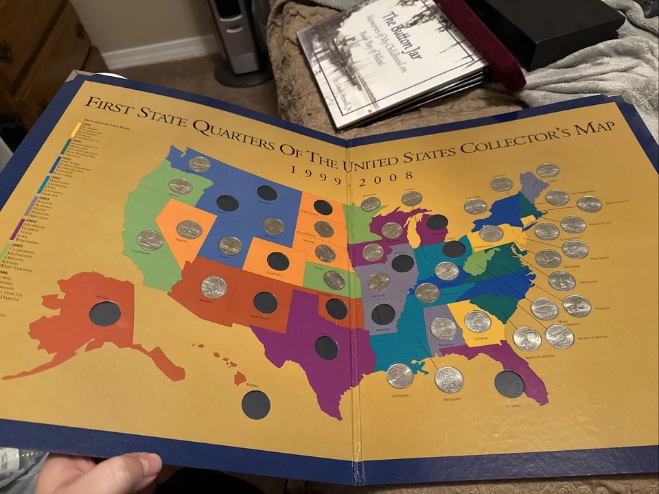 First State Quarters of the United States Collector's Large Map 1999-2008 Coins - Image 2 of 2