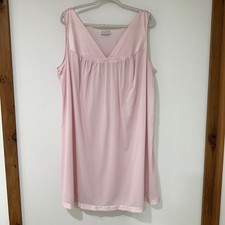 Vassarette Vintage Nightgown Women XXXL Pink Embroidered Sleeveless Coquette