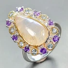 Unique Jewelry Natural Moonstone Ring 925 Sterling Silver Size 7.5 /R447760