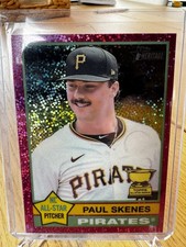 2025 Topps Heritage - Paul Skenes #60 Chrome Pink Sparkle Refractor