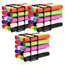 3 Set Vinyl Roll Storage Rack Vinyl Roll Holder for Up to 20-Holes Black