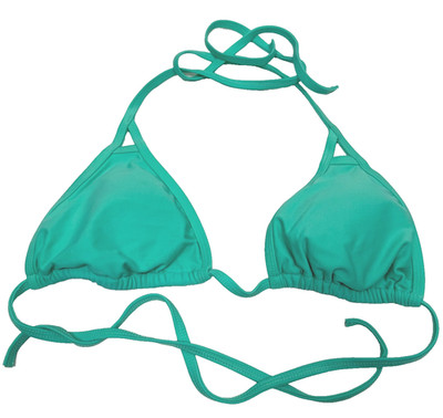 Eidon Triangle String Bikini Top XL Green Halter Beach Pool Party Sunbathing