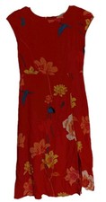 Ann Taylor Loft Sleeveless Summer Floral Womens Petite 0P 0 Petites Red Floral