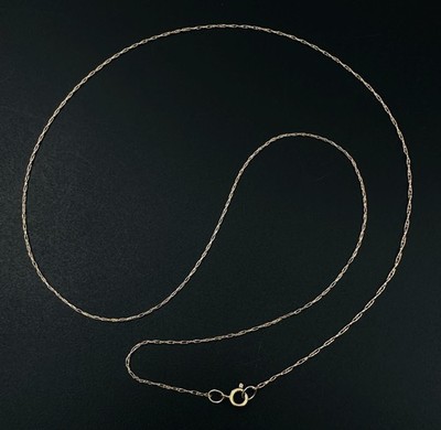 Massive 14K Gelbgold dünne zarte Gliederkette Halskette, 0,5 mm, 18 1/8 Zoll