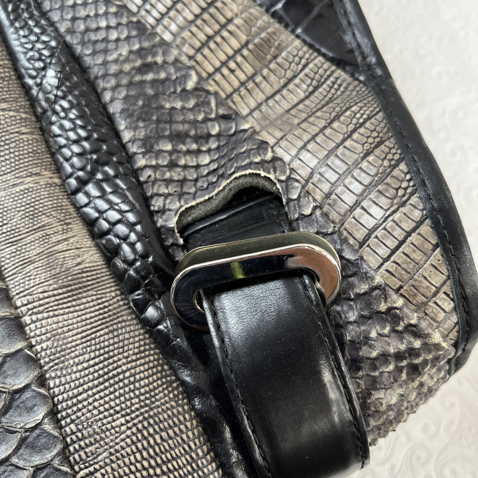 Stuart Weitzman Leather Patchwork Handbag Shoulde… - image 5